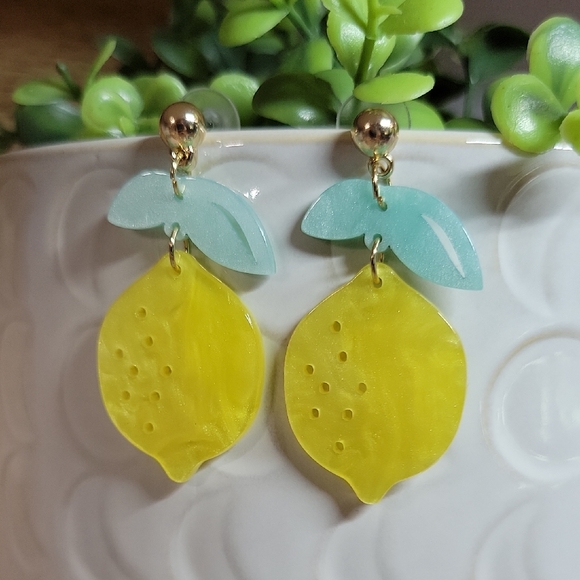 Lemon Drop Earrings with Gold Accents - Picture 3 of 6
